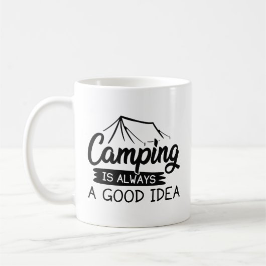 Camping is altijd een goed idee koffiemok (Links)