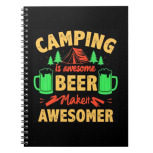 Camping is Awesome Beer Make it Awesomer-67688 Notitieboek