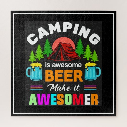 Camping is Awesome Bier Maak het Awesomer-67357 Legpuzzel (Verticaal)
