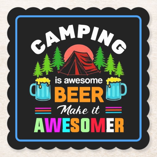 Camping is Awesome Bier Maak het nog beter-67357 Kartonnen Onderzetters (Voorkant)
