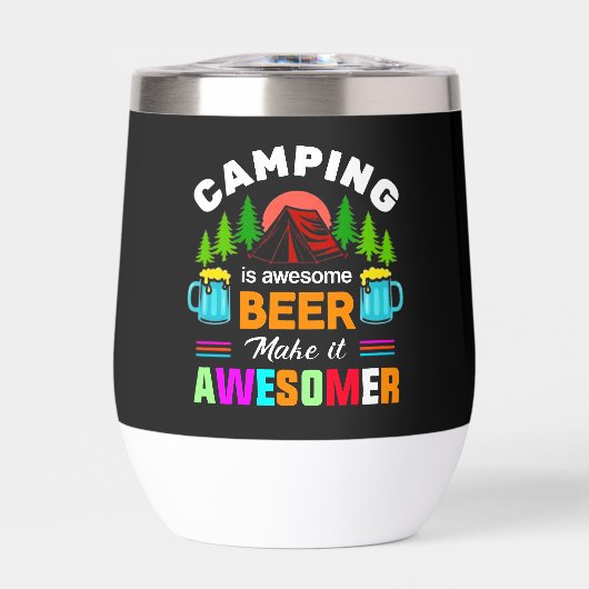 Camping is Awesome Bier Maakt het Nog Leuker-67357 (Voorkant)