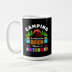 Camping is Awesome Bier Maakt het Nog Leuker-67357 Koffiemok