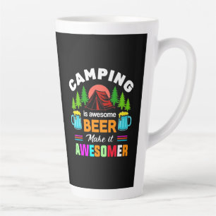 Camping is Awesome Bier Maakt het Nog Leuker-67357 Latte Mok