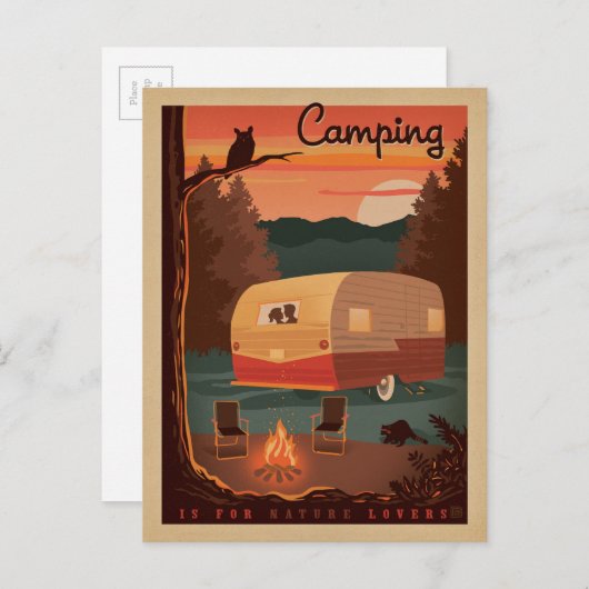 Camping is bedoeld voor Natuur Lovers Briefkaart (Voorkant / Achterkant)