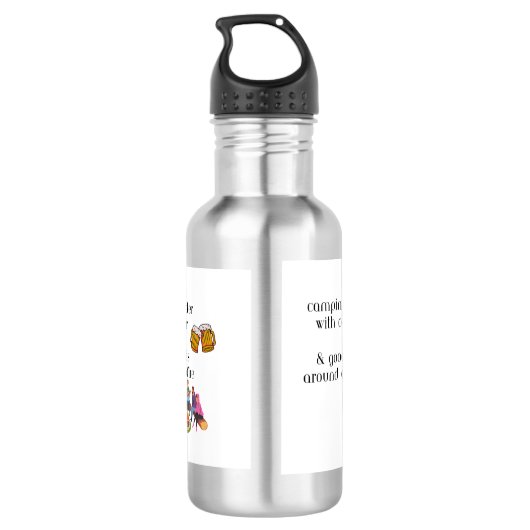 Camping is beter met koude bier en goede vrienden waterfles  (Achterkant)