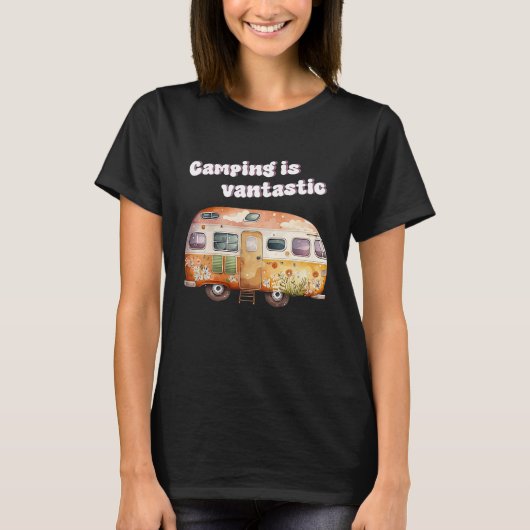 Camping is fantastisch camper van kamperen t-shirt (Voorkant)