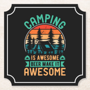 Camping is Geweldig Bier Maakt het Geweldig Kartonnen Onderzetters