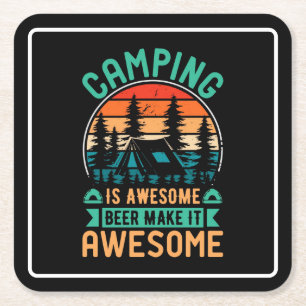 Camping is Geweldig Bier Maakt het Geweldig Kartonnen Onderzetters