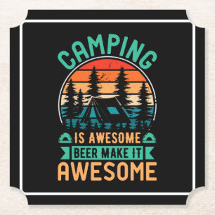 Camping is Geweldig Bier Maakt het Geweldig Kartonnen Onderzetters