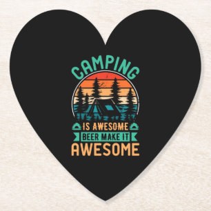 Camping is Geweldig Bier Maakt het Geweldig Kartonnen Onderzetters