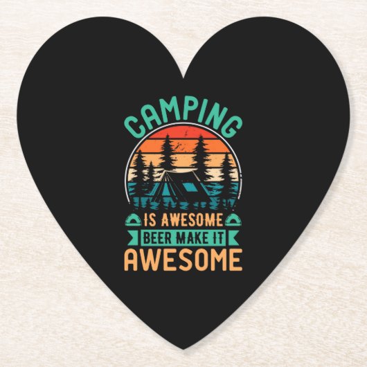 Camping is Geweldig Bier Maakt het Geweldig Kartonnen Onderzetters (Voorkant)