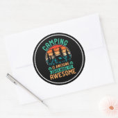 Camping is Geweldige Bier Maakt het Geweldig Ronde Sticker (Envelop)