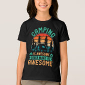 Camping is Geweldige Bier Maakt het Geweldig Tri-Blend Shirt (Voorkant)