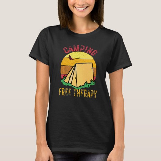 Camping is gratis therapie Wilderness Forest Sunse T-shirt (Voorkant)