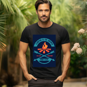 Camping is het antwoord op koude lucht en donkere  t-shirt