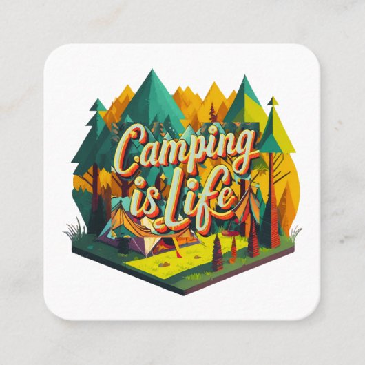 Camping is het leven vierkante visitekaartje (Voorkant)