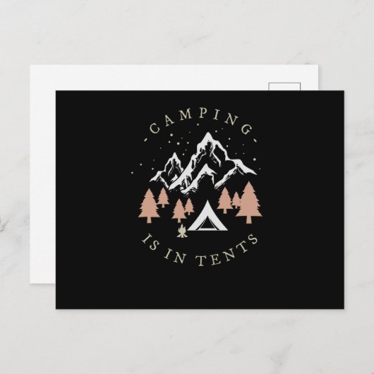 Camping is in tenten briefkaart (Voorkant / Achterkant)