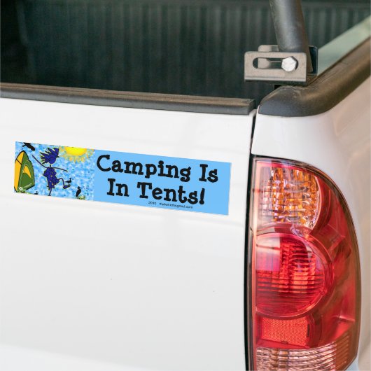Camping is in tenten bumpersticker (Op Truck)
