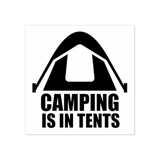 Camping is in tenten rubberstempel (Afrduk)