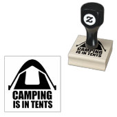 Camping is in tenten rubberstempel (Gestempeld)