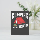 Camping is in tents cadeau voor campers briefkaart (Staand voorkant)