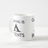 Camping is in Tents Funny Pun Koffiemok (Voorkant links)