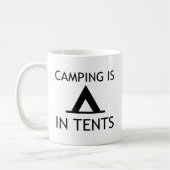 Camping is in Tents Funny Pun Koffiemok (Links)