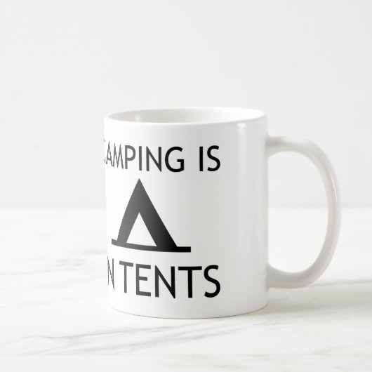 Camping is in Tents Funny Pun Koffiemok (Rechts)