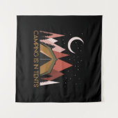 Camping is in tents grappige Camping Wandkleed (Voorkant (horizontaal))