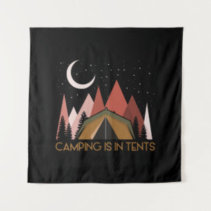 Camping is in tents grappige Camping Wandkleed