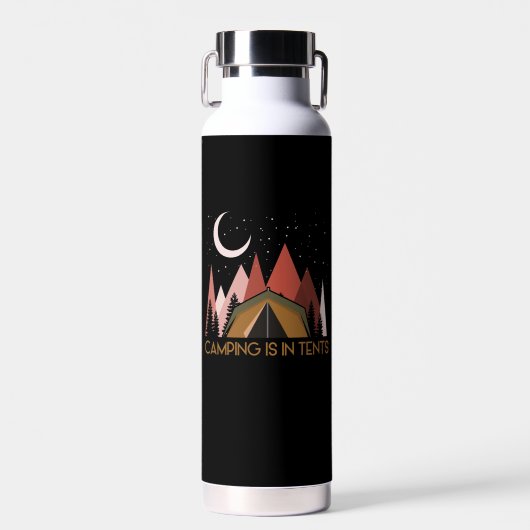 Camping is in tents grappige Camping Waterfles (Voorkant)