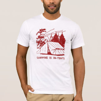 Camping is in-tents Scène, rood T-shirt