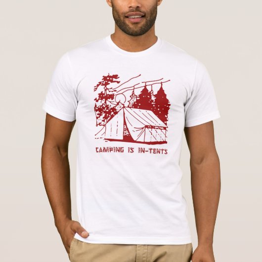 Camping is in-tents Scène, rood T-shirt (Voorkant)