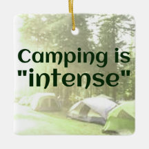Camping is "intens" in tent DAD JOKE kerstbal