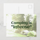Camping is "intens" in tenten DAD JOKE briefkaart (Voorkant / Achterkant)
