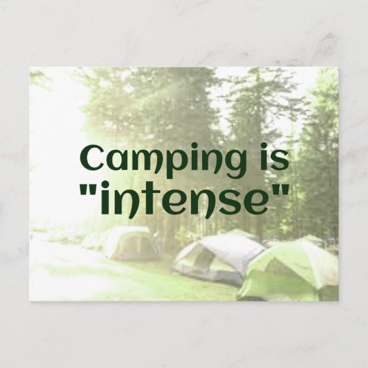 Camping is "intens" in tenten DAD JOKE briefkaart (Voorkant)