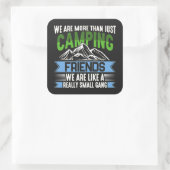Camping is leuk vierkante sticker (Tas)