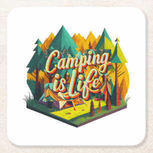 Camping is Leven Kartonnen Onderzetters
