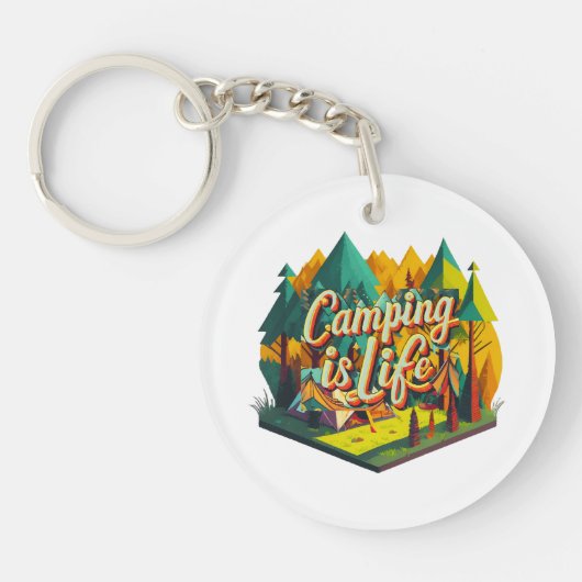 Camping is Leven Sleutelhanger (Voorkant)
