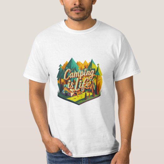 Camping is Leven T-shirt (Voorkant)