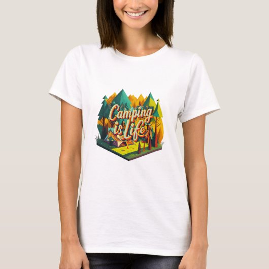 Camping is Leven T-shirt (Voorkant)