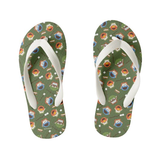Camping is meer leuk met vriendenpatronen kinder teenslippers (Voetbed)