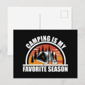 Camping is mijn favoriete seizoen grappige camper  feestdagenkaart (Voorkant / Achterkant)
