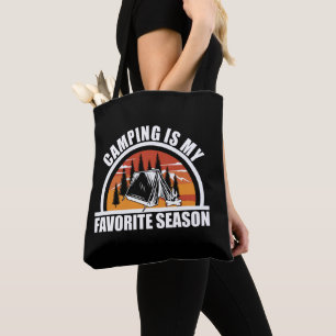 Camping is mijn favoriete seizoen grappige camper  tote bag