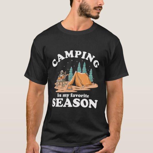 Camping is mijn favoriete seizoen Grappige camping T-shirt (Voorkant)