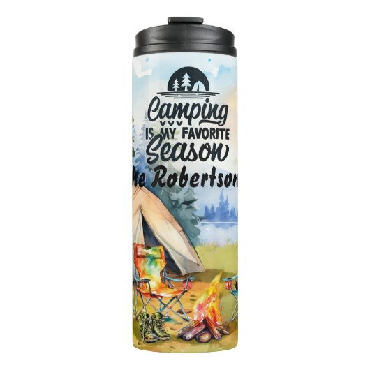 Camping is mijn favoriete seizoen thermosbeker (Voorkant)