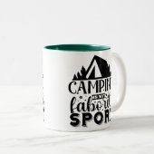 Camping is mijn favoriete sport tweekleurige koffiemok (Voorkant rechts)