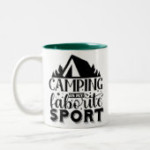 Camping is mijn favoriete sport tweekleurige koffiemok (Links)