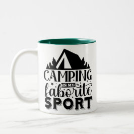 Camping is mijn favoriete sport tweekleurige koffiemok
