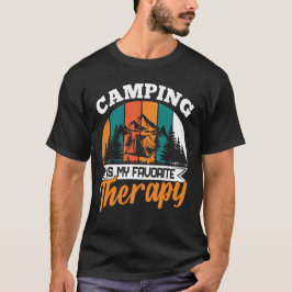 Camping is mijn favoriete therapie Funny Camper Ca T-shirt